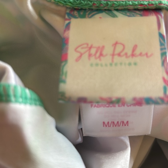 Stella Parker Shirred Multi-Color Hawaiian Floral One Piece Swimsuit Sz M New - Picture 10 of 11